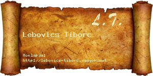 Lebovics Tiborc névjegykártya
